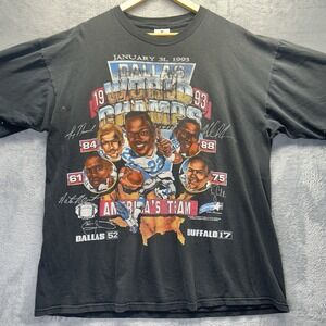 Vintage Dallas Cowboys Shirt Mens XL‎ Black NFL Football World Champs Tee 90s